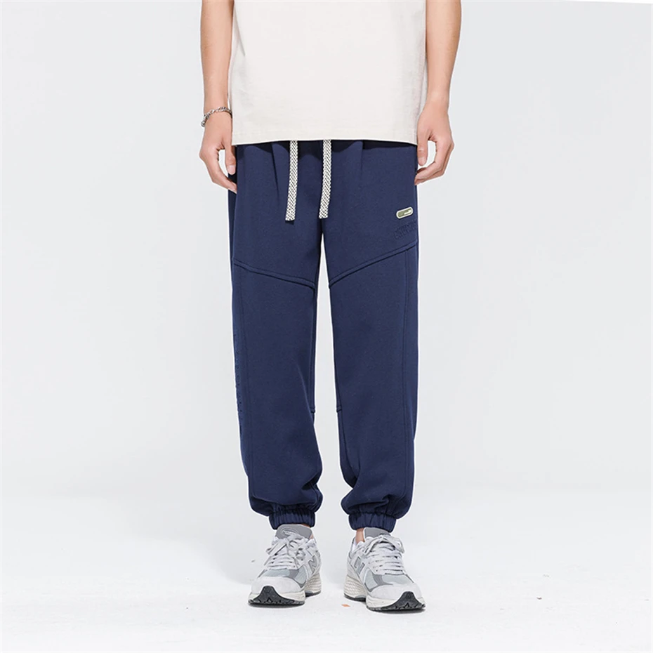 Pantalon de survêtement pour hommes, mode décontractée, couleur unie, taille élastique, 8XL