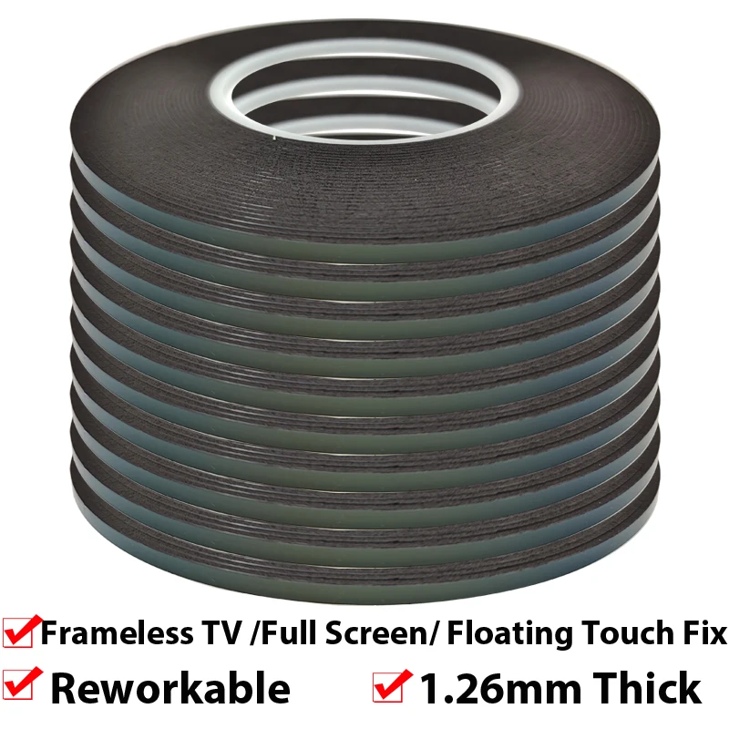 3mm Wide, Double Sided Adhesive Foam Tape for Frameless LCD Screen TV Set  Borderless Curved Display Seal Masking Repair 10M/roll - AliExpress