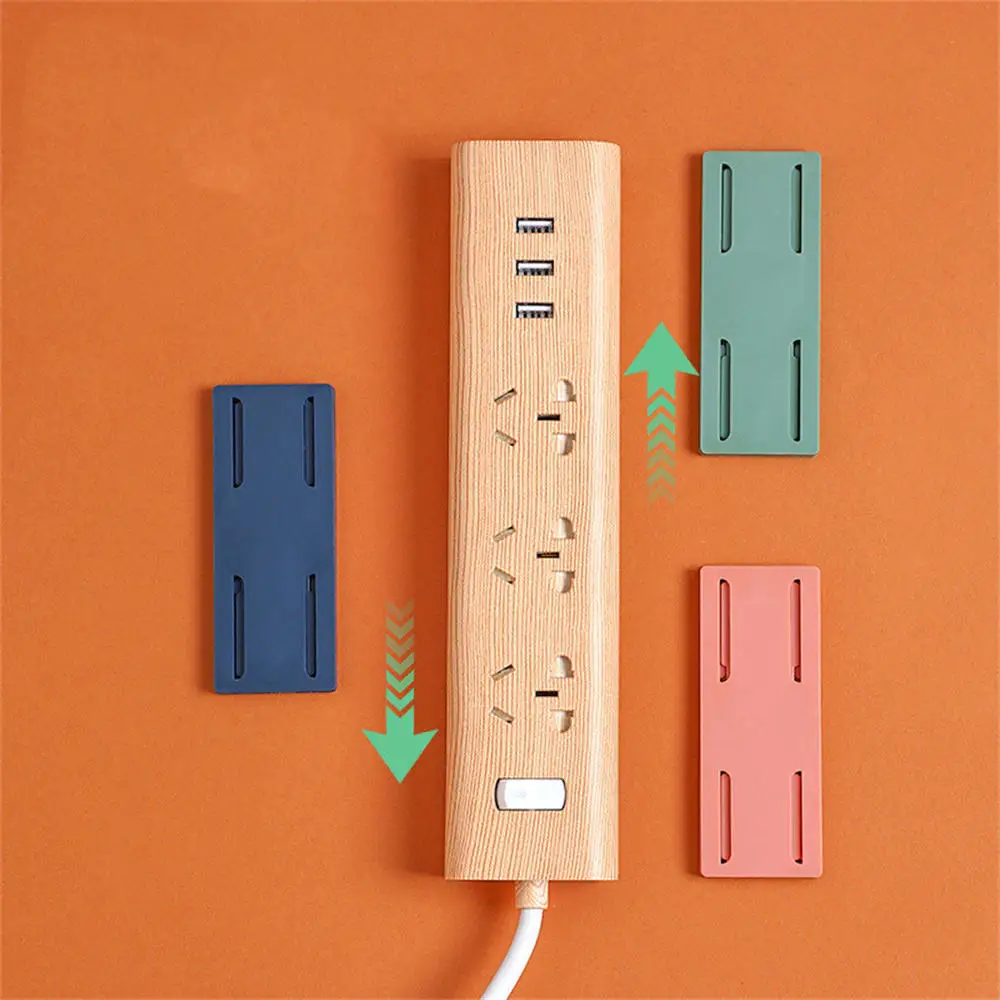 

Household Self-Adhesive Power Belt Holder Wall-Mounted Plug-In Plug Socket Holder Bracket Hanger Router Cable Organizer