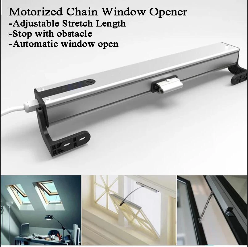 AC 400MM Chain Adjustable Window actuator Automatic Window Open Skylight Motor Greenhouse Driver Optional  Alexa Google Wifi
