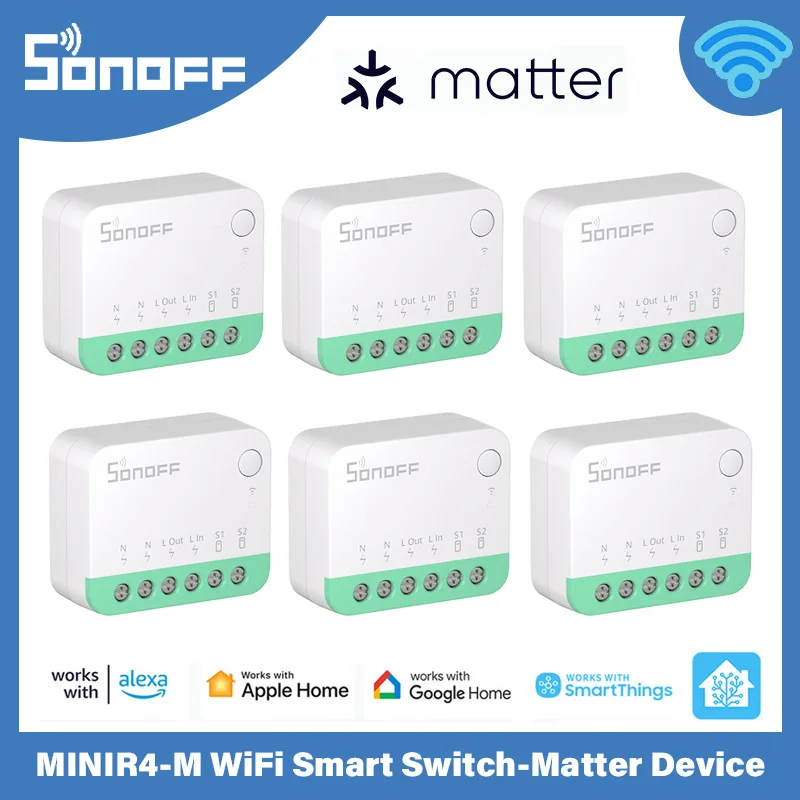 Sonoff-wifi Smart Home Switch Detach Relé Compatível Ewelink Controle de Voz Alexa Assistente do Google Minir4m