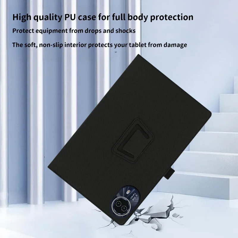Premium Magnetic PU Leather Folio Stand with Fall Prevention