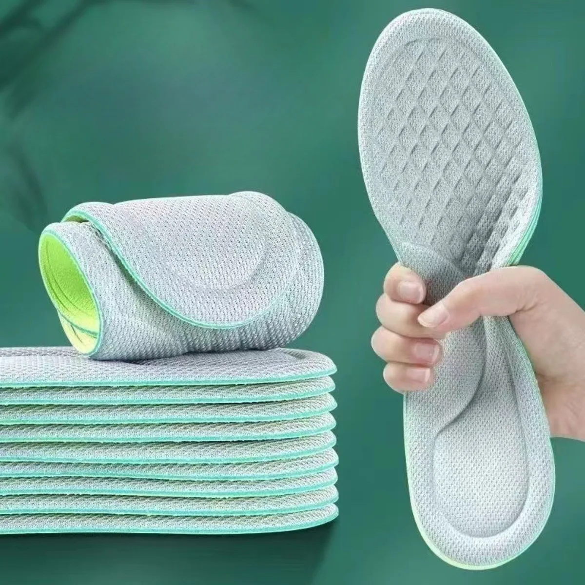 1 Pair Unisex Memory Foam Orthopedic Insoles Deodorizing Insole Shoes Sports Absorbs Sweat Soft Antibacterial Shoe Accessories