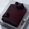 Sweater Men's 100% Pure Mink Fleece High Polo Pullover Knitted Loose Large Size Warm Winter New Long Sleeve High End Free Delive 2