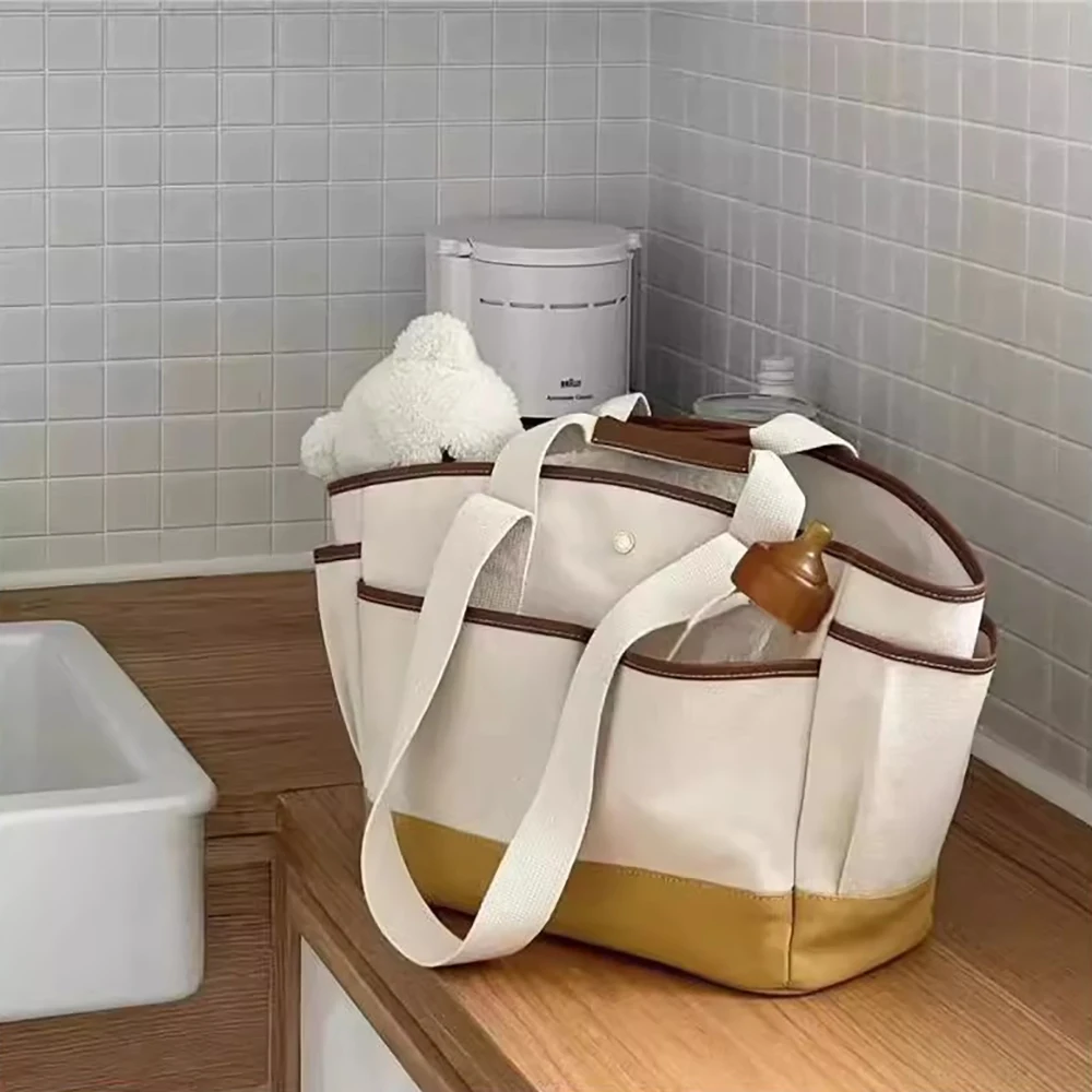  기저귀 가방 방수 재사용 가능 내구성 다중 포켓 단열 칸막이 조절 가능한 유모차 고리 엄마 가방
