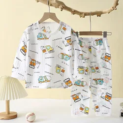 Cozy Cotton Kids Pajama Set - Cute Cartoon Long Sleeve Sleepwear - 3T (SKY BLUE)