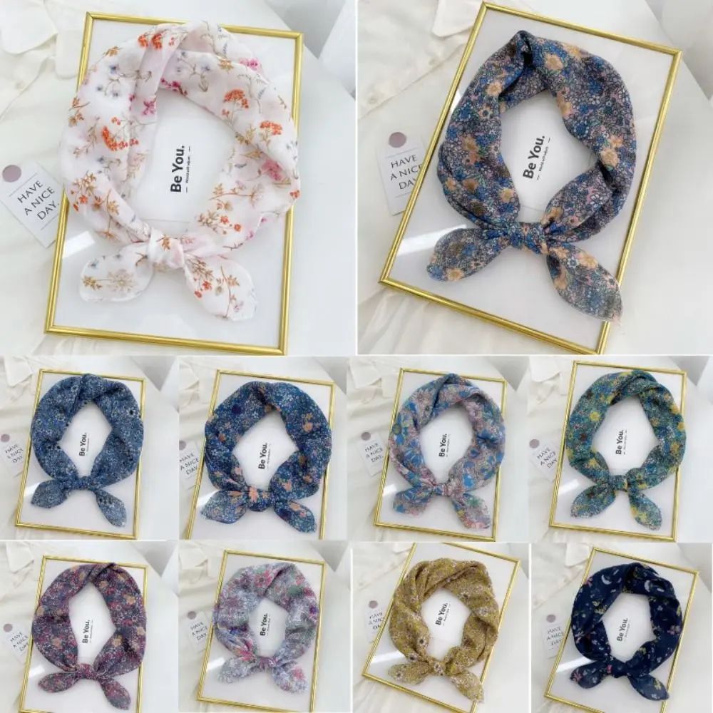 

58*58cm Retro Hair Tie Band Neck Women Neckerchief Small Square Scarf Headband Hair Scarf