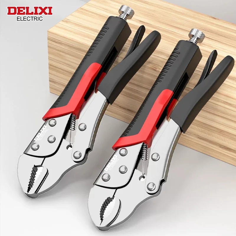 DELIXI ELECTRIC Locking Pliers Carbon Steel Pliers High Torque Fixed Clamping Hand Tools Adjustable Position Welding Tools
