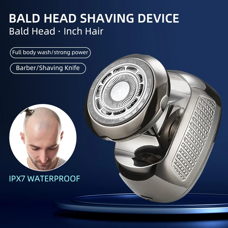 Barbeador Elétrico para Homens em Aparador de Barba e Nariz Aparador de Cabeça Careca Máquina de Barbear Facial tipo c