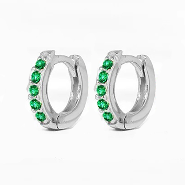 Stainless Steel Minimal Hoop Earrings Crystal Zirconia Small Huggie Thin Cartilage Earring Helix Tragus Piercing Jewelry