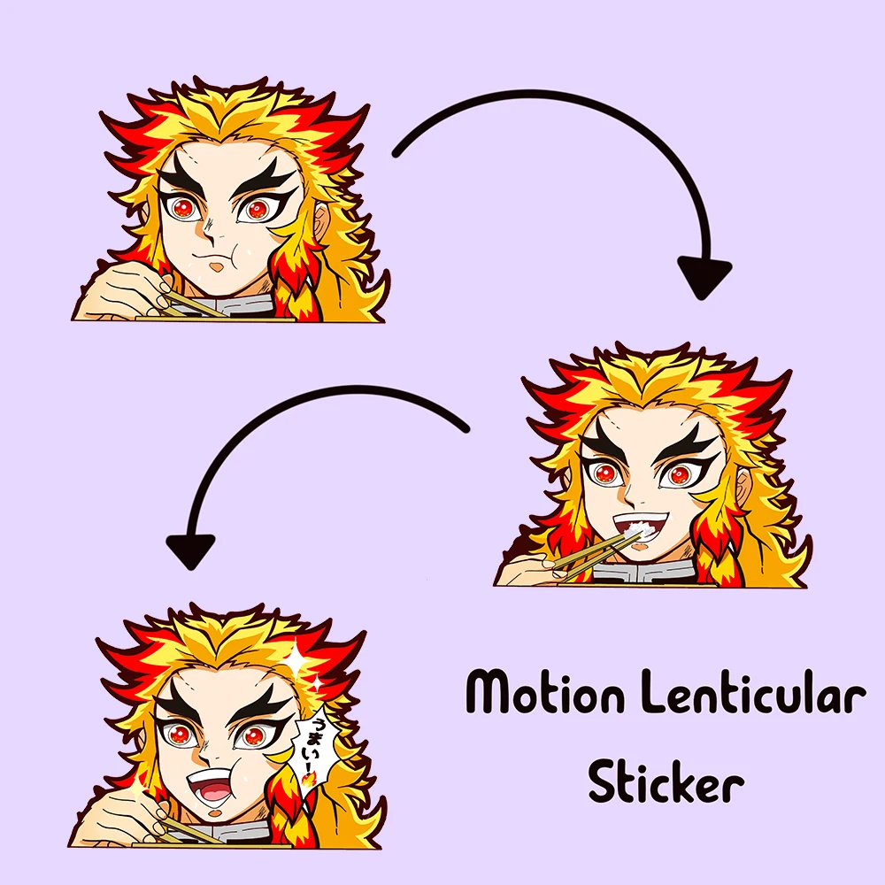 Anime Motion Stickers Kyoujurou Refrigerator Sticker Demon Slayer Mugen Train
