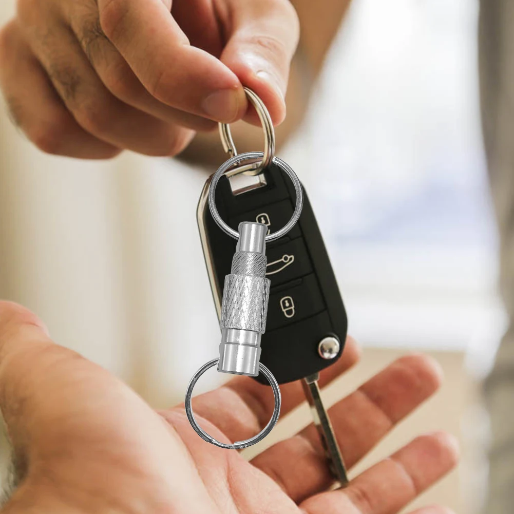 Aluminum Alloy Car Fob Key Chain with 2 Key Rings Detachable Pull Apart Dual Split Keychains EDC Outdoor Tool for Men and Women