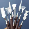 9pcs texture art scraper, color knife, special-shaped scraper head, tooth shape color knife, oil painting acrylic paint scraper 5