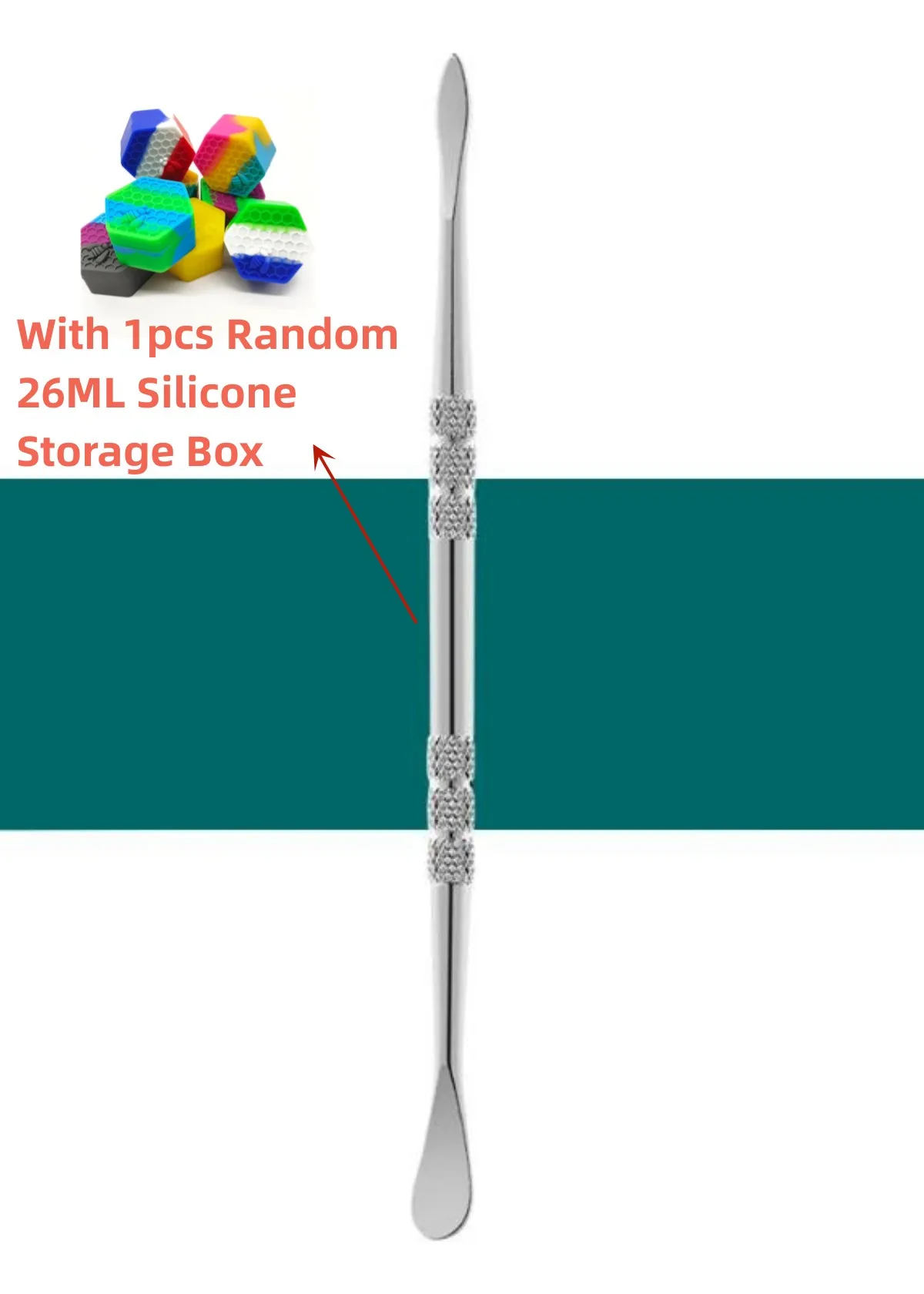 Wax Carving Tools Set , Rainbow/Sliver Stainless Steel Tools Double-Headed With 26ML Silicone Multi-purpose Storage Boxes