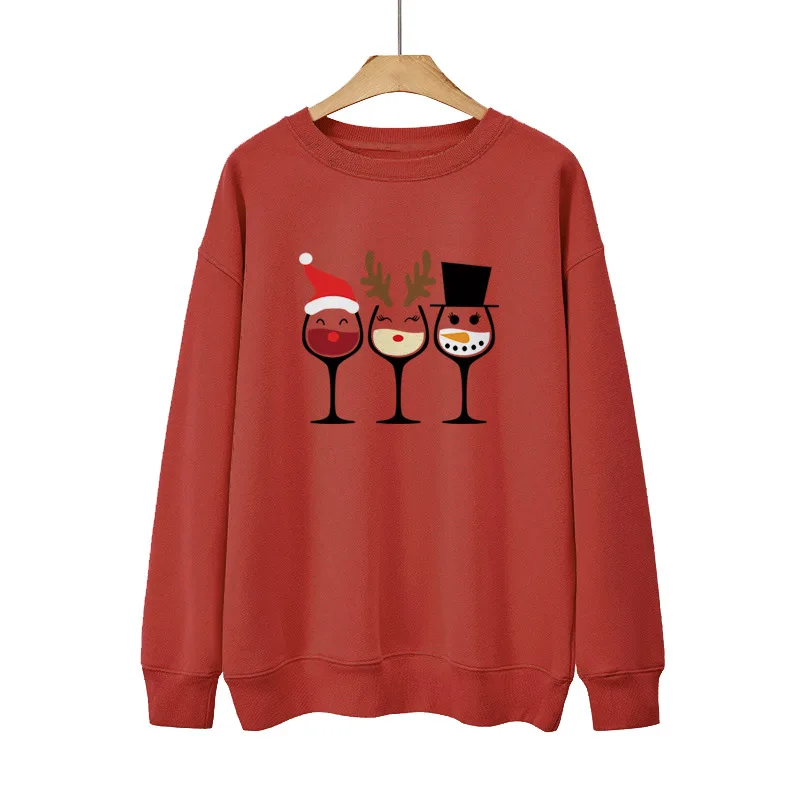 YRYT Christmas element printing jumper in the spring and autumn round collar fashion loose leisure fleece jacket