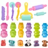 Cartoon 3D Animal Play Dough Molds DIY Creation Tools For Kids Toddlers Various Animal Molds Rolling Pins Clay Dough Accessories 1
