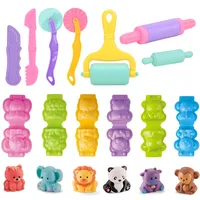 Cartoon 3D Animal Play Dough Molds DIY Creation Tools For Kids Toddlers Various Animal Molds Rolling Pins Clay Dough Accessories 1