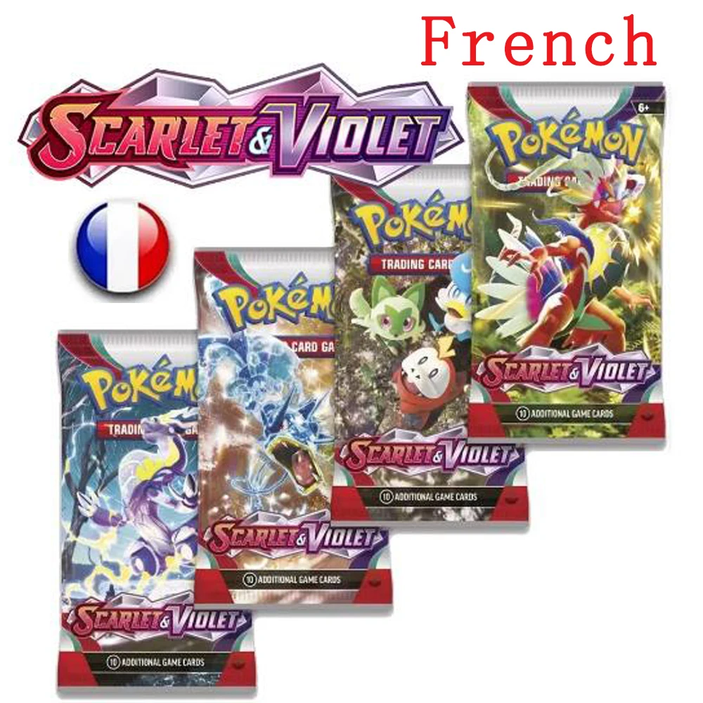 40Pcs Carte Pokemon Inglese Francese Spagna Tcg: Destes Nascosti Scarlet Violet Booster Gioco Di Carte Collezionabili Giocattolo Per Bambini