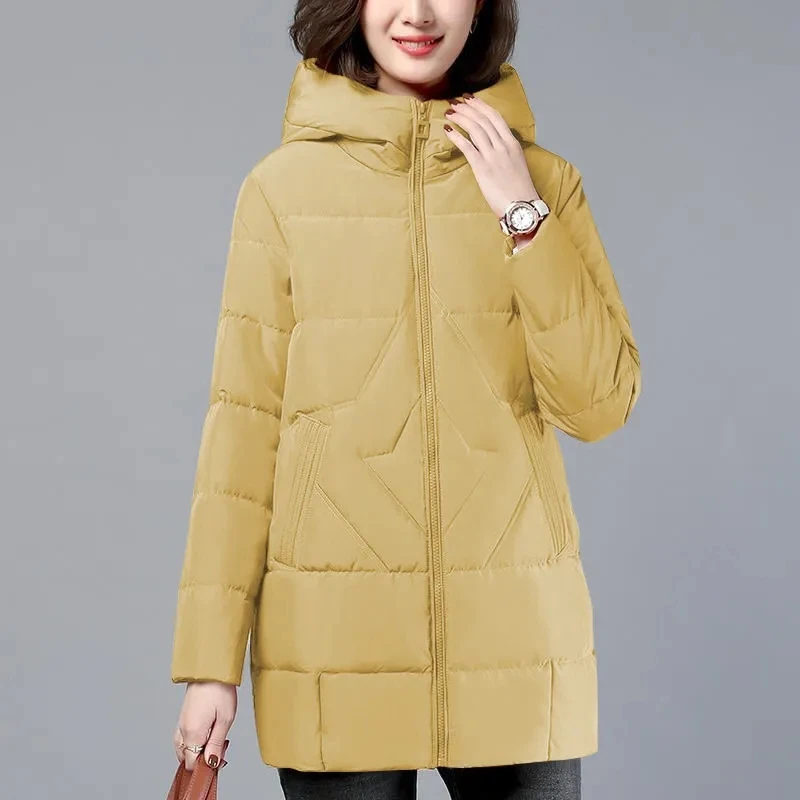 

Парка женская зимняя стеганая с капюшоном, батальных цветов, 4xl