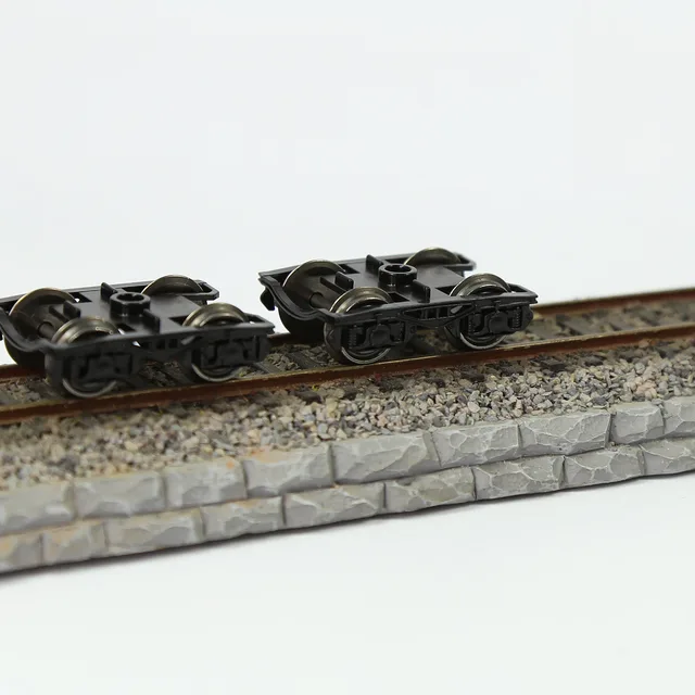 4pcs Model Trains HO Scale 1:87 High Rim Psyllium Bogies