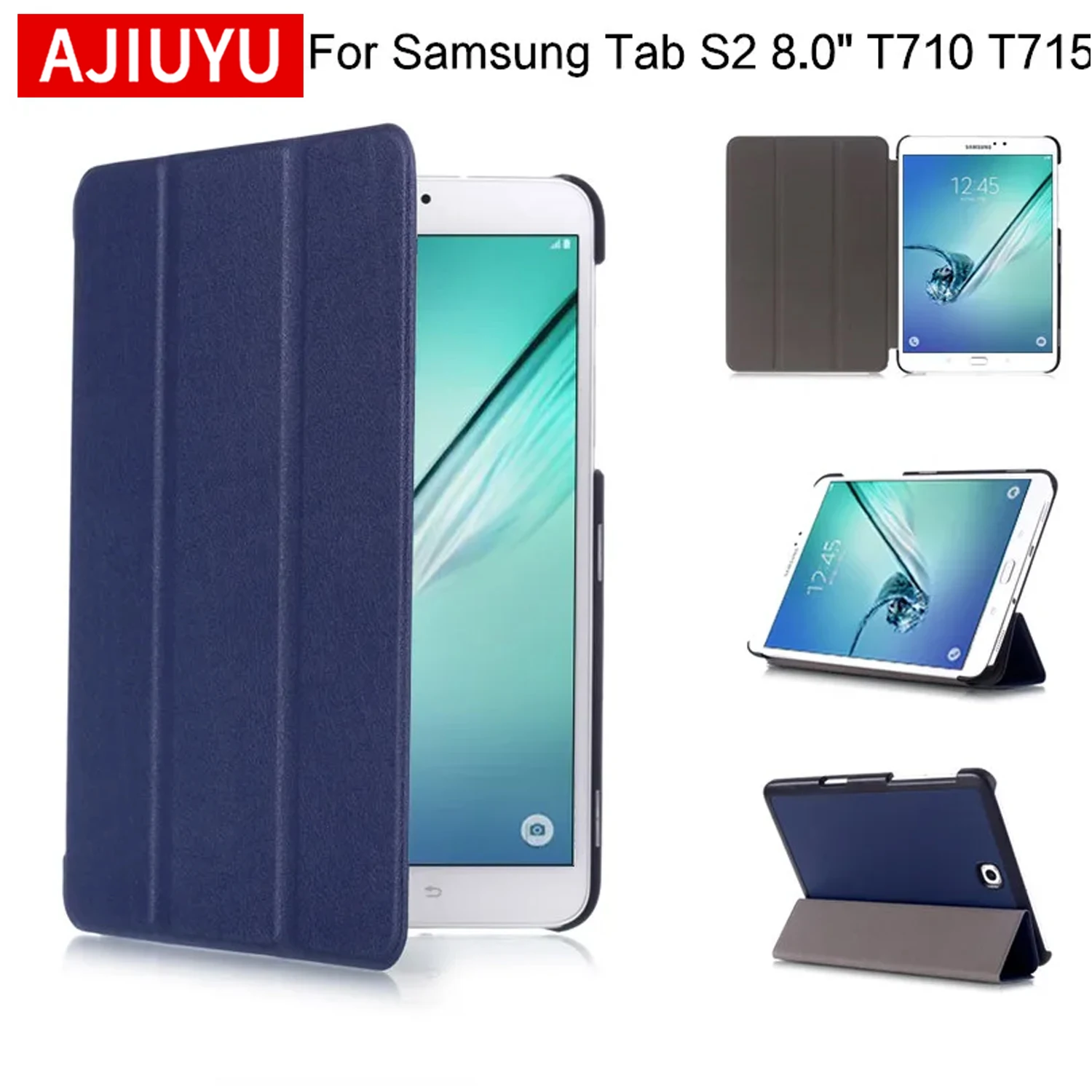 Premium PU Leather Tri-Folding Stand Magnetic Flip Tablet Cover Case
