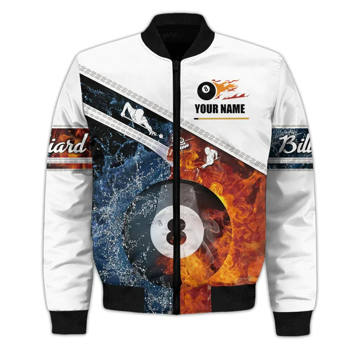 Winter Men's Bomber Jacket Personalized Name Billiard And Beer 3D Printed warm zipper Jacket casual unisex overcoat coat FX-17