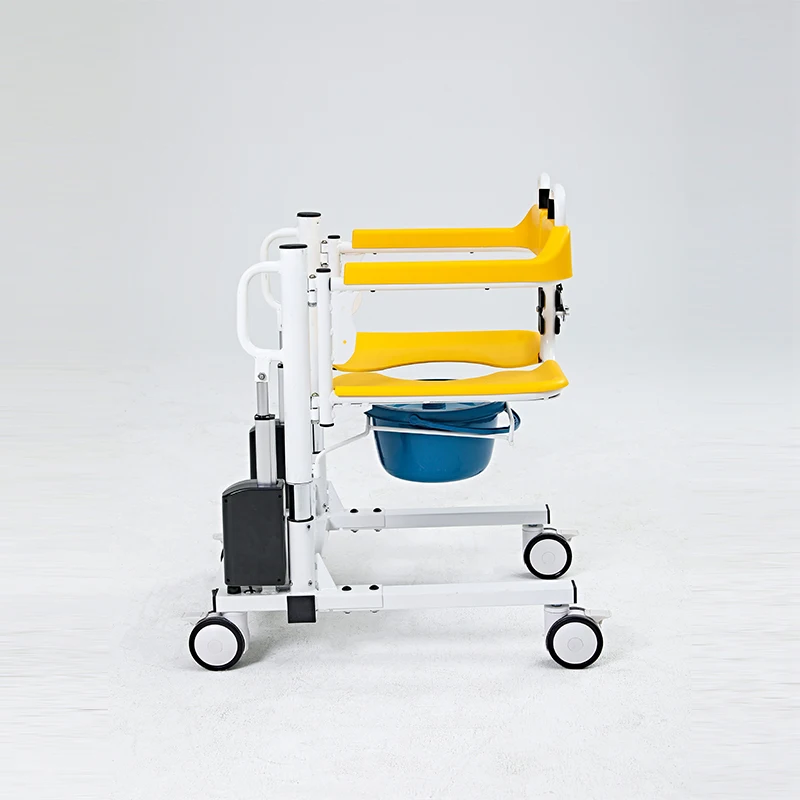 New product rehabilitation therapy shower adjustable patient electric lift transfer chair with commode 5