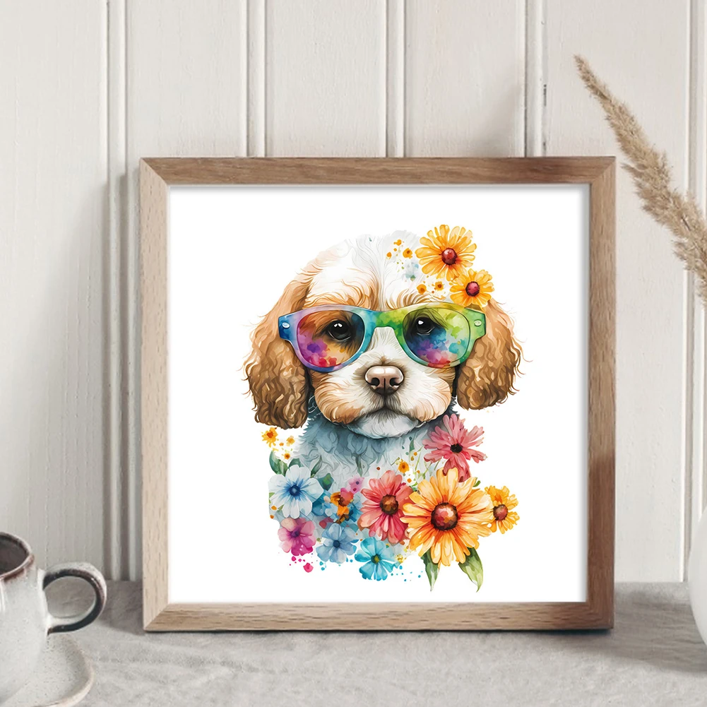 Cross stitch kit 25*25CM full embroidery eco-cotton thread 18CT cartoon animals print canvas for home decor painting