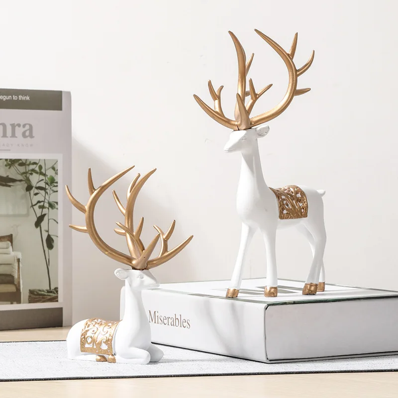 

Fortune Deer Decoration Creative Nordic Wine Cabinet Decoration Decoration Living Room Modern Entry Lux Style Resin Crafts