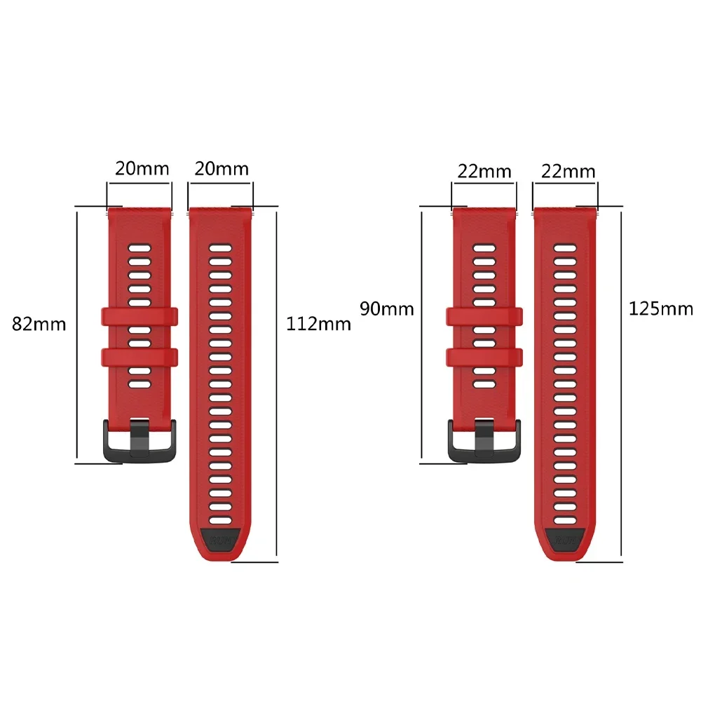 Silicone Replacement Strap - 20mm/22mm Adjustable Wristband