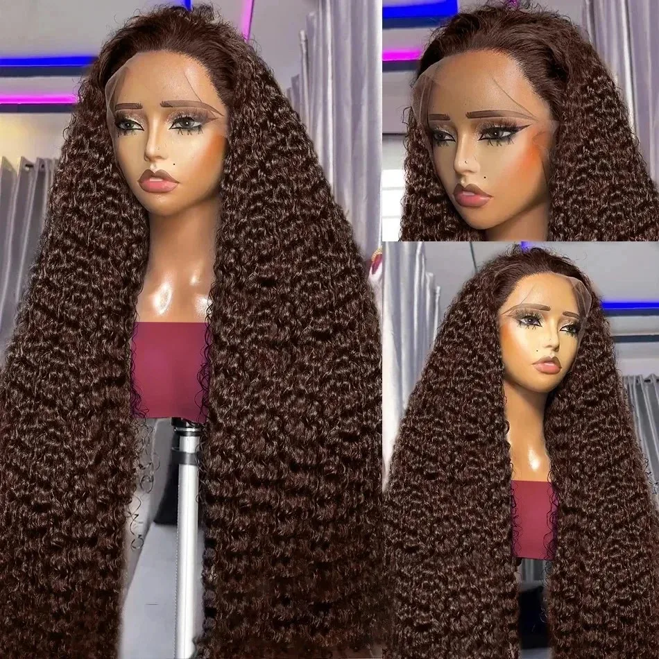 Human hair wig 220% 13x6 13x4 lace front deep wave water wave 30 40 inch transparent lace frontal