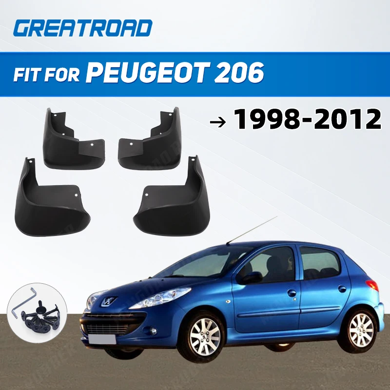

4 шт., Автомобильные Брызговики для Peugeot 206 1998-2012