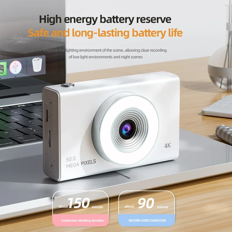 4K Appareil Photo Numérique Avec Dual-Lens-64G Carte 48Mp 18X Zoom Appareil Photo Numérique Wifi