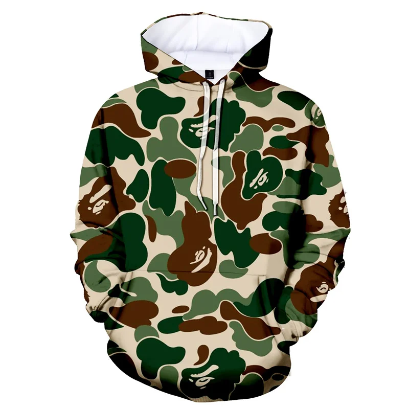 

3D Print Camouflage Hoodie Men Long-sleeved Pullover Personality Hoodies Kids Sweatshirt Popular Outdoor Sportwear Clothing