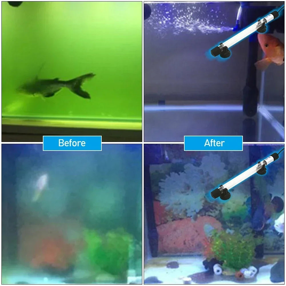 UV Light 13W Sterilization Lamp Submersible Ultraviolet Sterilizer Water Disinfection for Aquarium Fish Tank Pond AC110-220V aquarium light aquarium lamp