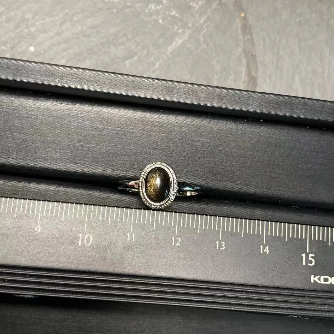 MM Natural Obsidian  Ring Adjustable Female Jewelry for Women Gift Wholesale High Quality Vintage Fine