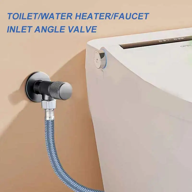 4 Points Faucet Inlet Triangle Valve G1/2 Brass Heater Water Stop Bathroom Toilet Washing Machine Universal Switch