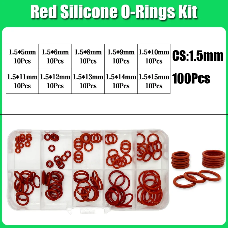 טבעת סיליקון אדומה O VMQ ORing מכונת חתימה עמידה בשמן בטמפרטורה גבוהה למזגן רכב אוטומוטיבי