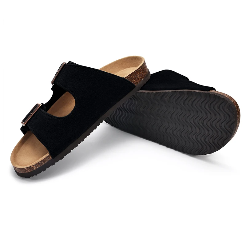 Women Sandals Women Flats Kidmi Summer Women Sandals Women Cork Footbed Slides Outdoor Casual Flip-flops Vacation Beach Sandals With Adjustable Buckle