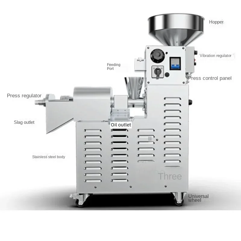 New Commercial Oil Press Automatic Stainless Steel Oil Press Mill Walnut Sesame Flow Stall With S03