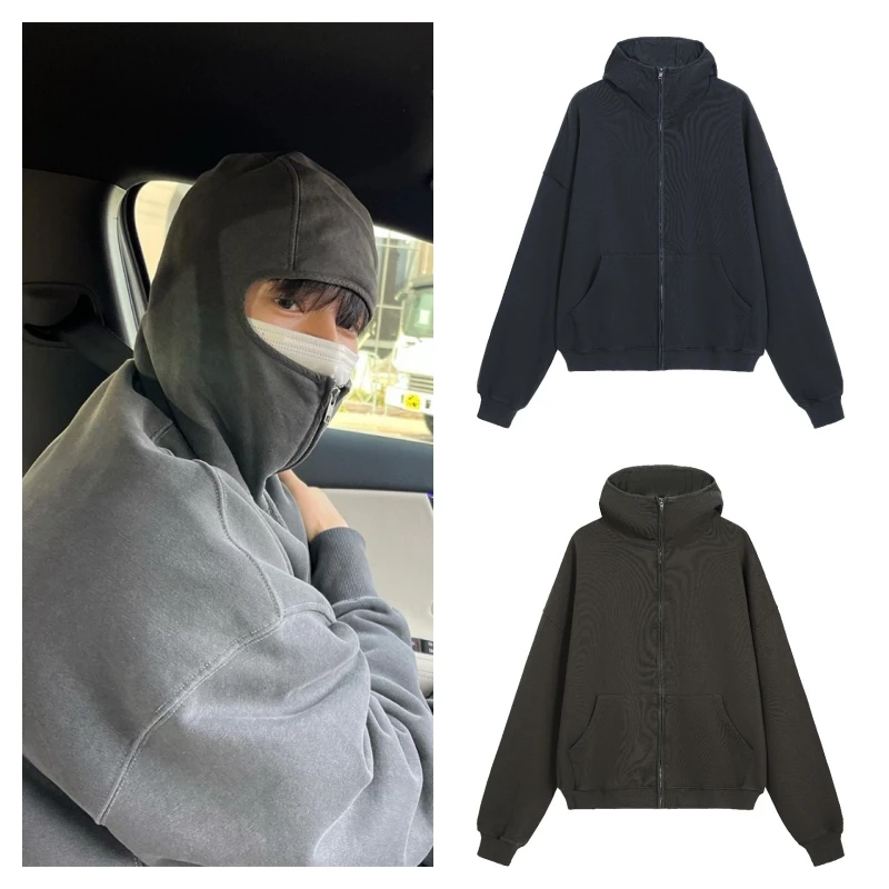 

23ss FAR.ARCHIVE Ninja Pullover Zip-up Hoodie High Quality 1:1 Vintage Water Wash Men And Women Fall And Winter Jacket