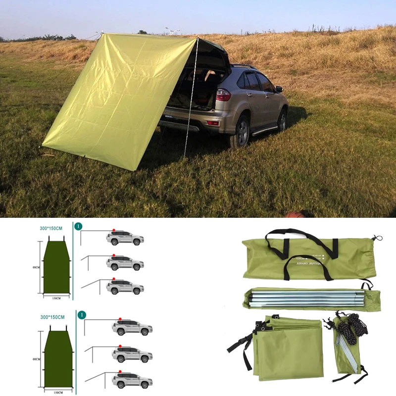 Car Side Awning Rooftop Tent Waterproof Side Tent 5-8 People Outdoor Camping Anti-UV Shelter Shade Suv Jeep Car Roof Top