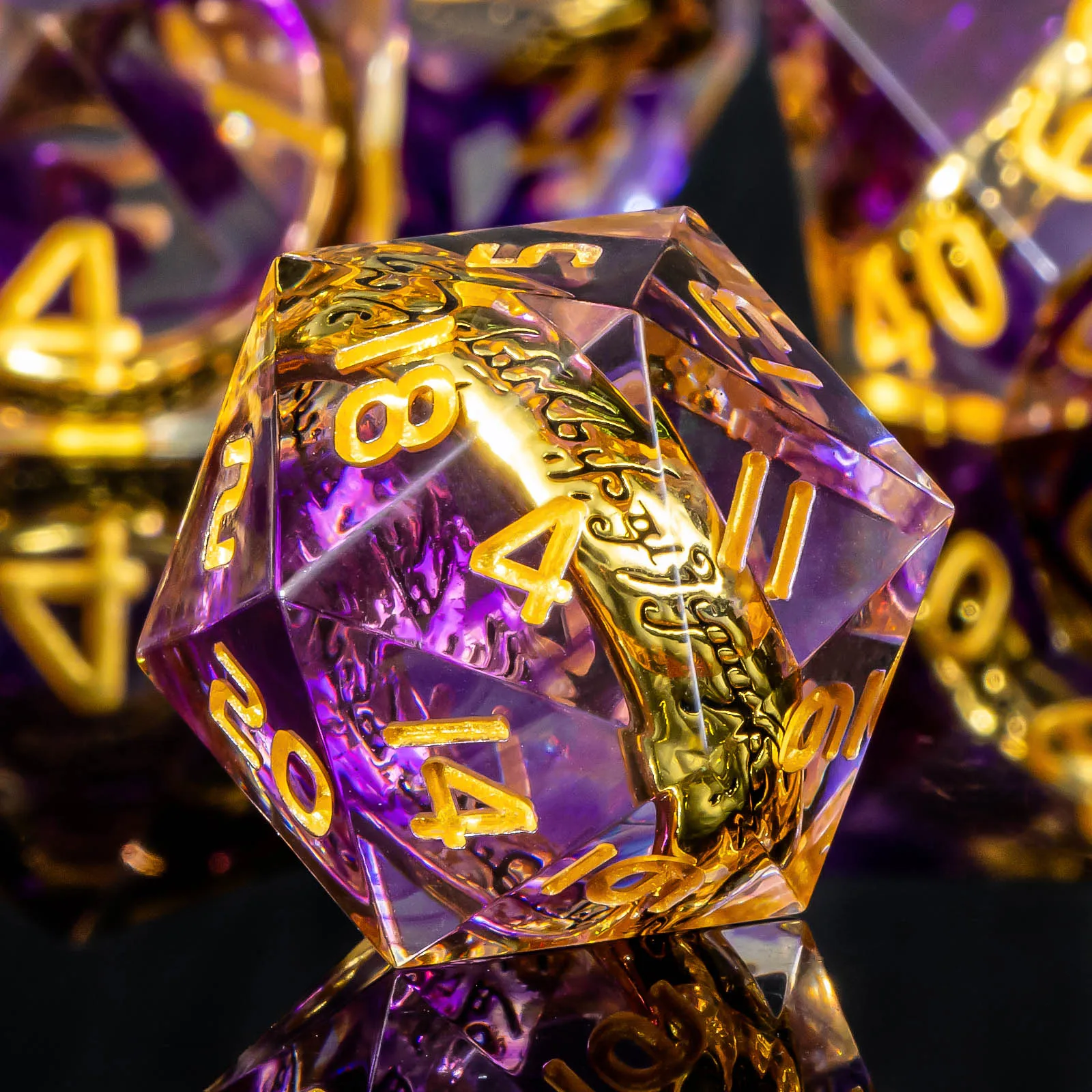 매직 로드 오브 레이븐스 주사위 세트, 던전 드래곤 DnD 주사위, RPG 레진..