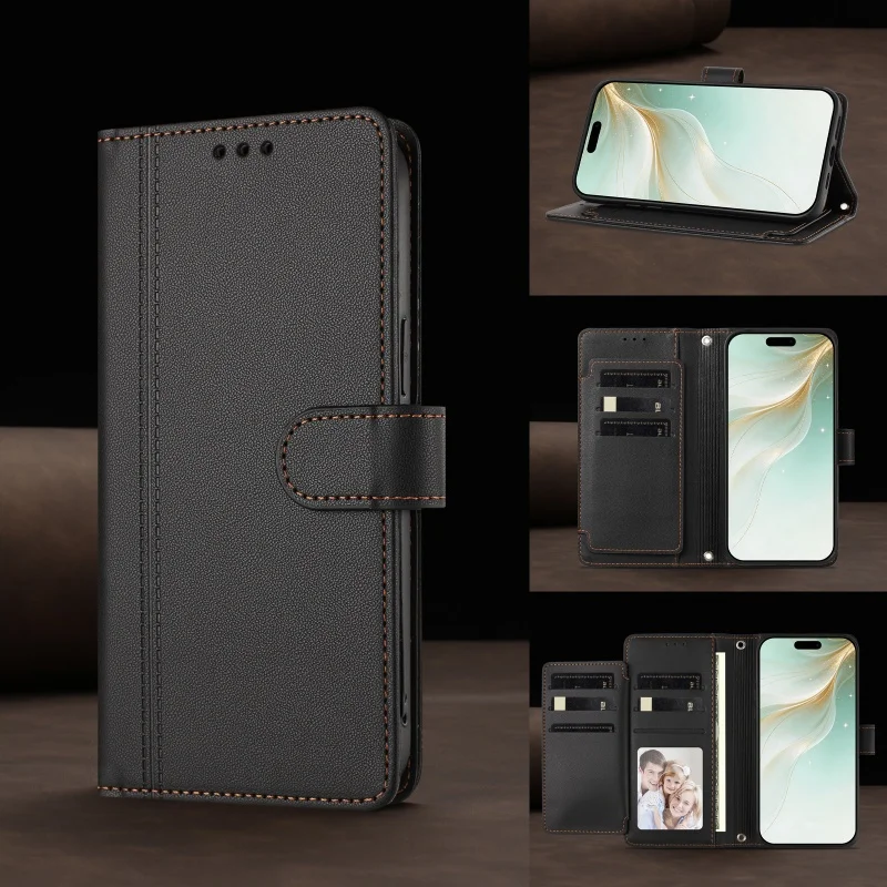 Elegant PU Leather Wallet Phone Case with Flip Cover