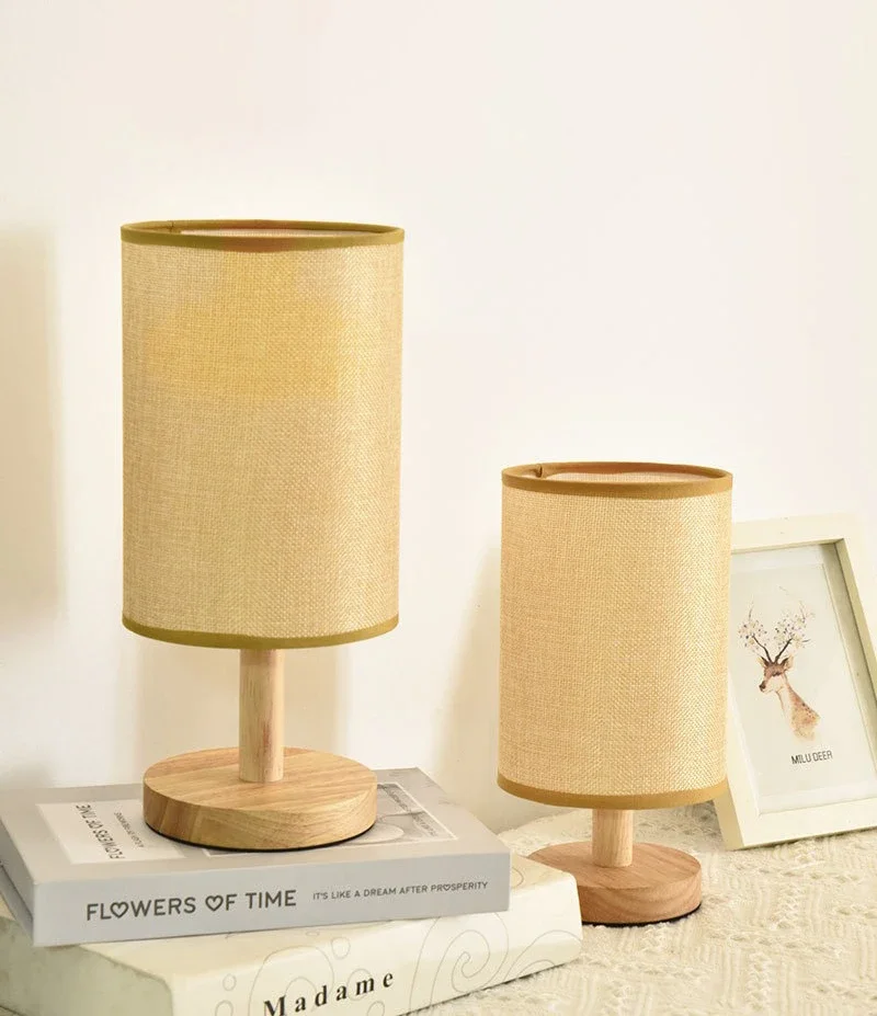 Chinese LED Table Lamp - Dimmable USB Night Light with Fabric Lampshade for Living Room and Bedroom