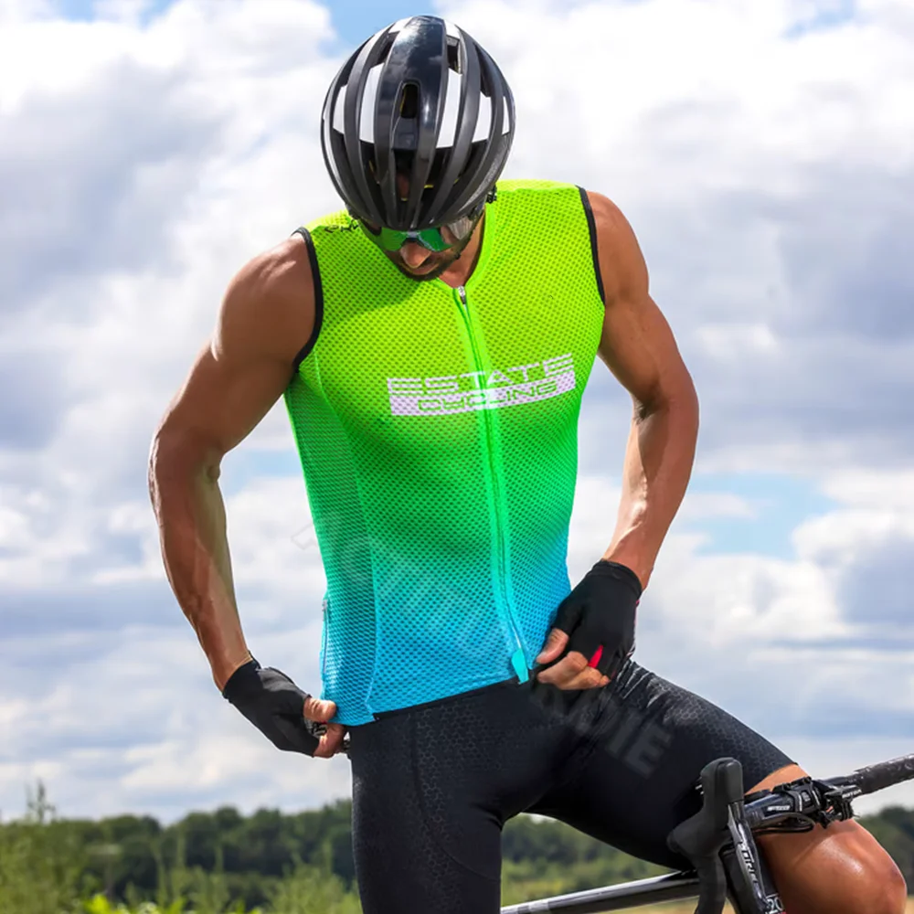 Summer Cycling Jersey Vest Men Sleeveless Shirt Pro Team Clothing MTB