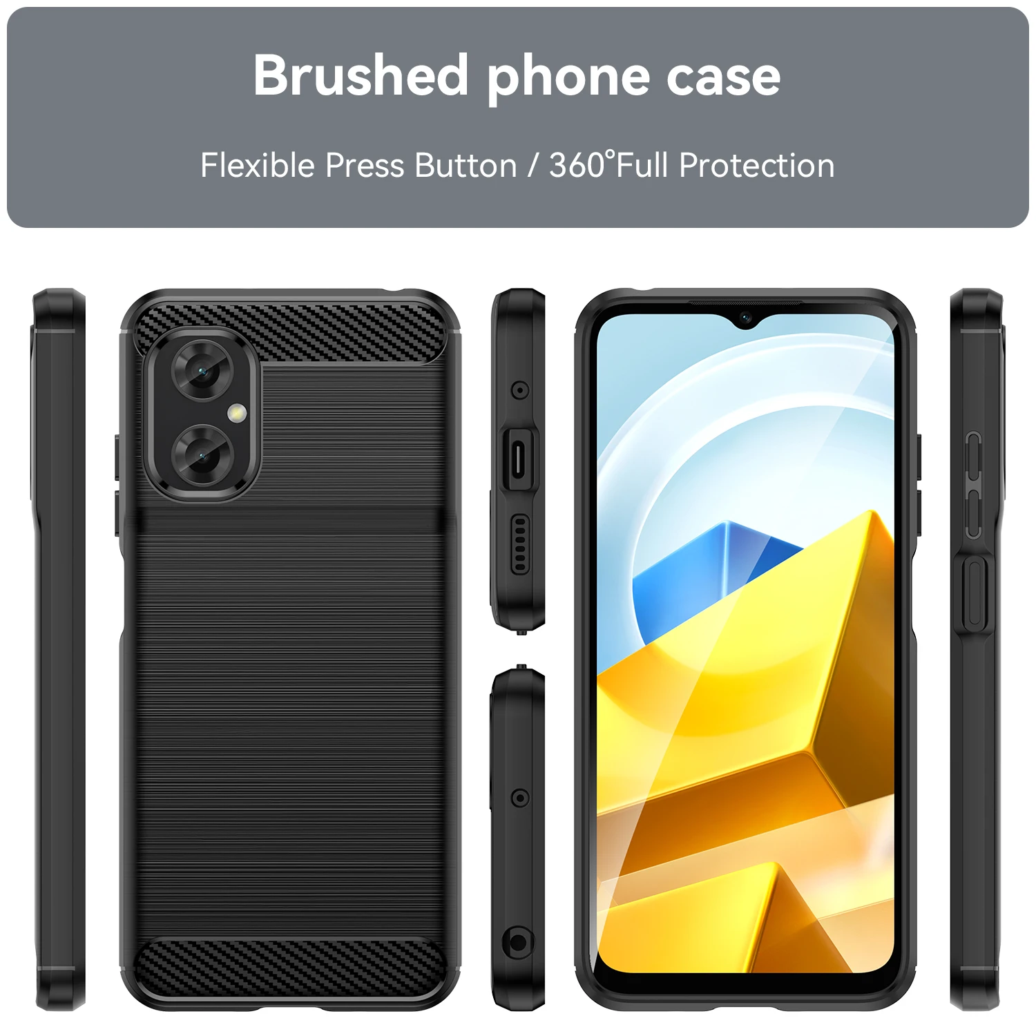Sleek Silicone TPU Carbon Fiber Bumper Protective Case