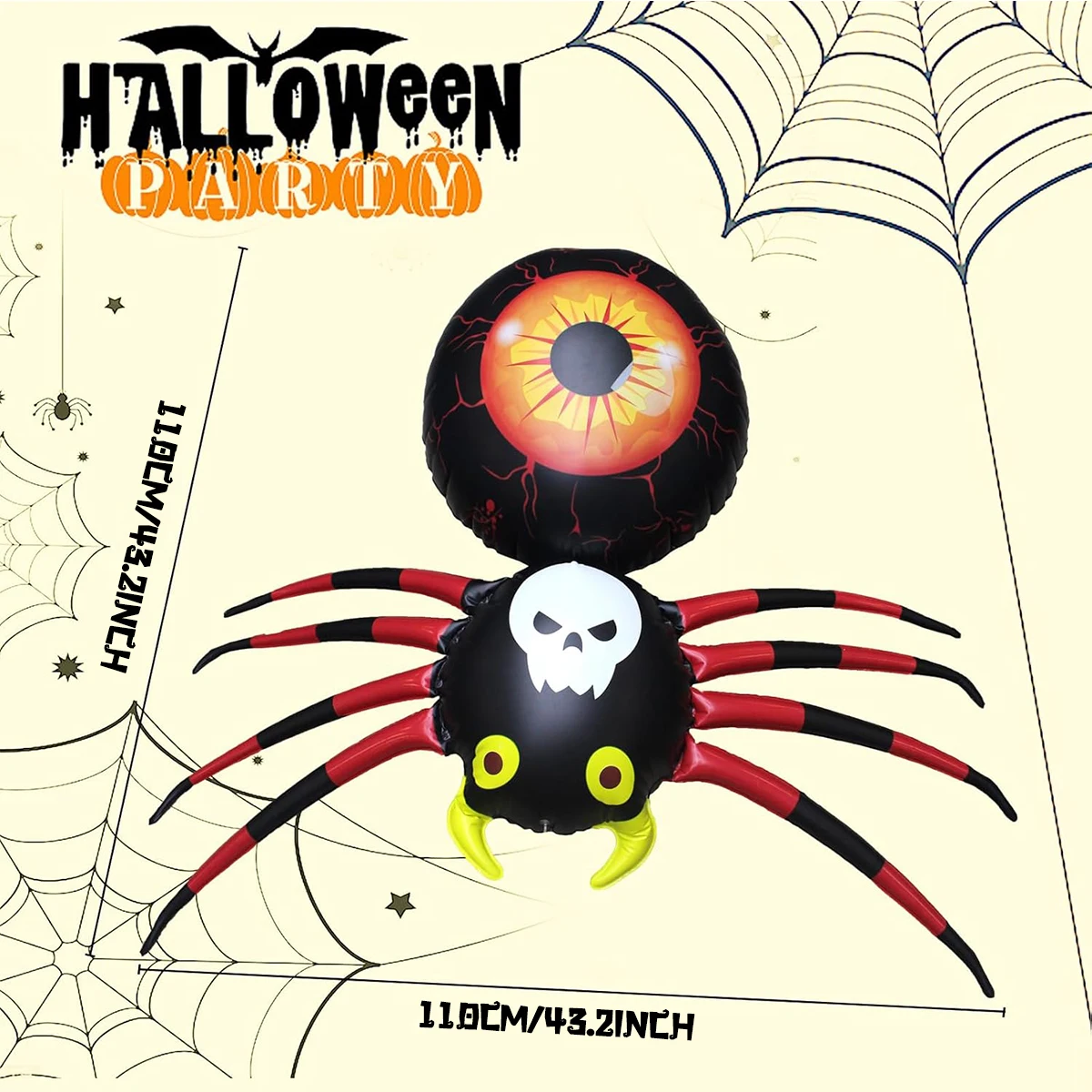 Halloween Decorations LED Rotating Light Inflatable Spider Blow Up Animated Giant Creepy Spider for Lawn Patio Yard Party Garden 2