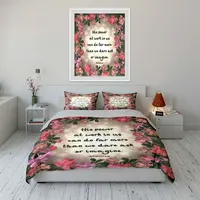 Ensemble d'inspiration florale pour la réflexion, décoration de chambre pour enfants et adultes, magnifique ensemble de literie trois pièces en cadeau 4
