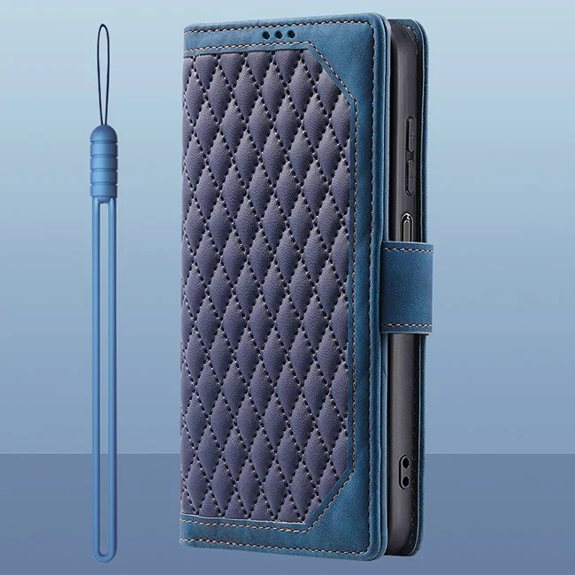 Leather Flip Magnetic Wallet Phone Case with Card Holder and Stand Function